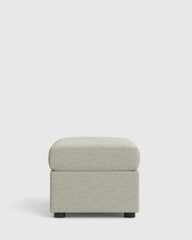 Brennan Ottoman in Performance Basketweave - One Size / Flax