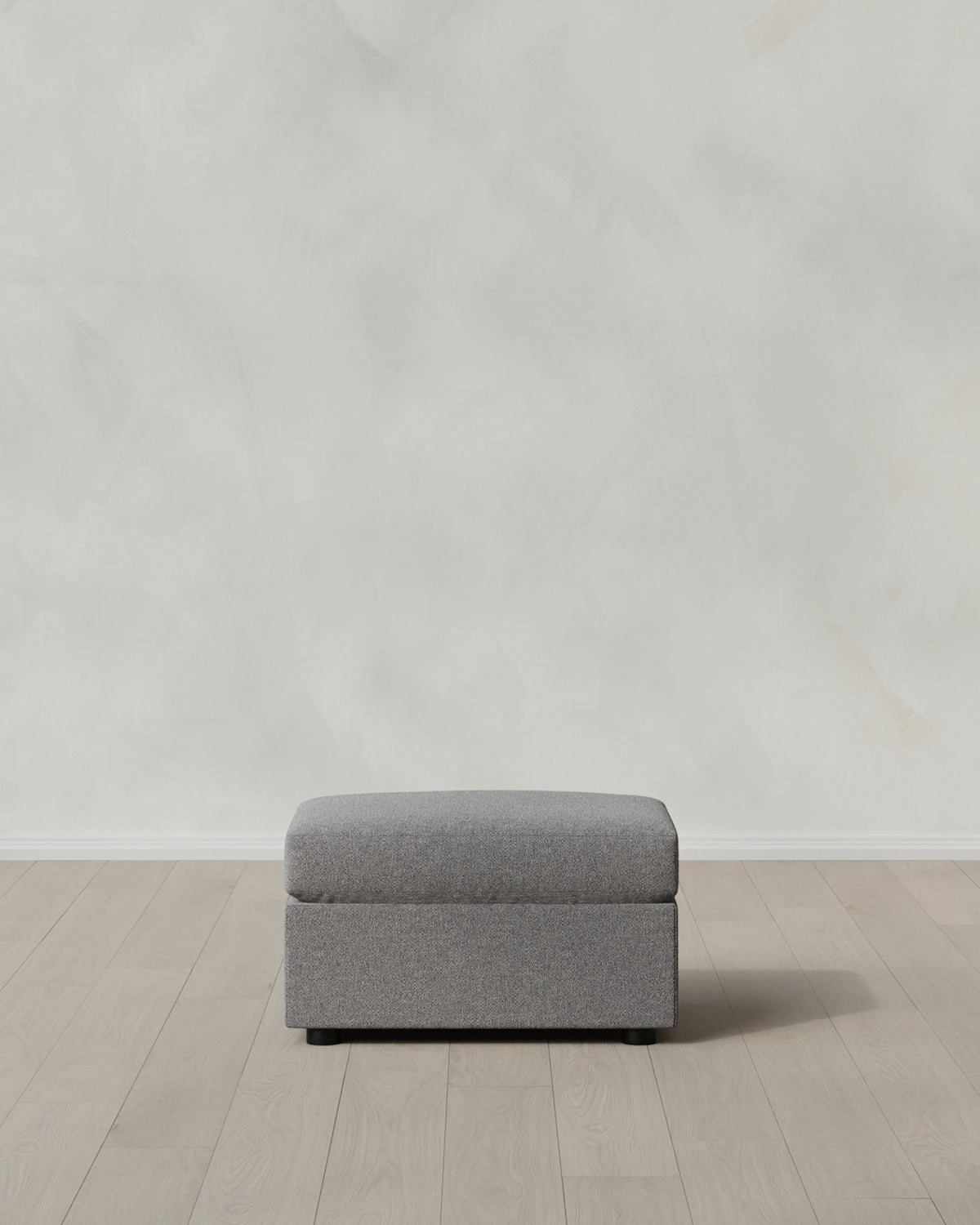 Brennan Ottoman in Performance Basketweave - One Size / Flax