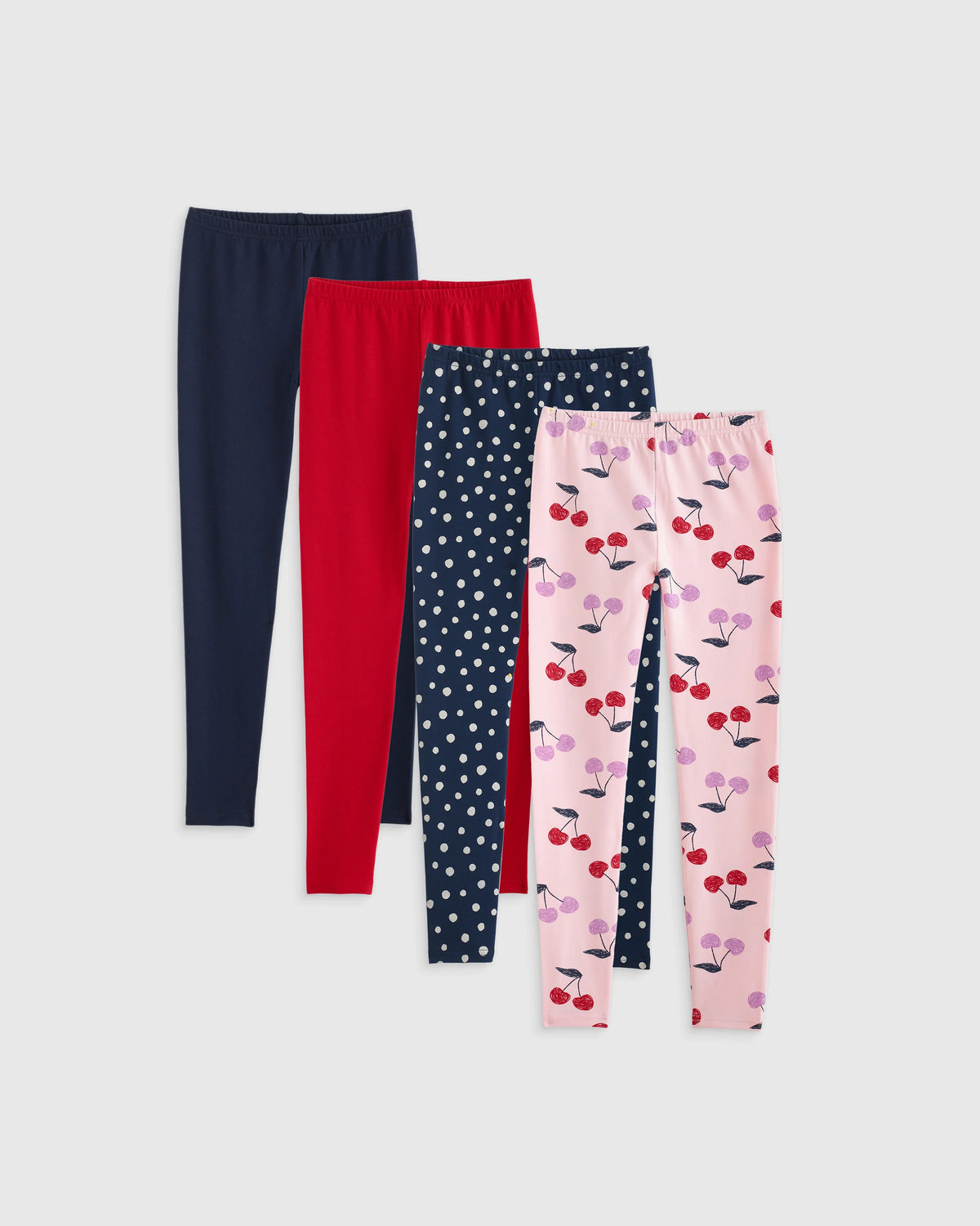 Organic Cotton Leggings 4-Pack - 12 / Poppy Floral/Lilac Unicorn