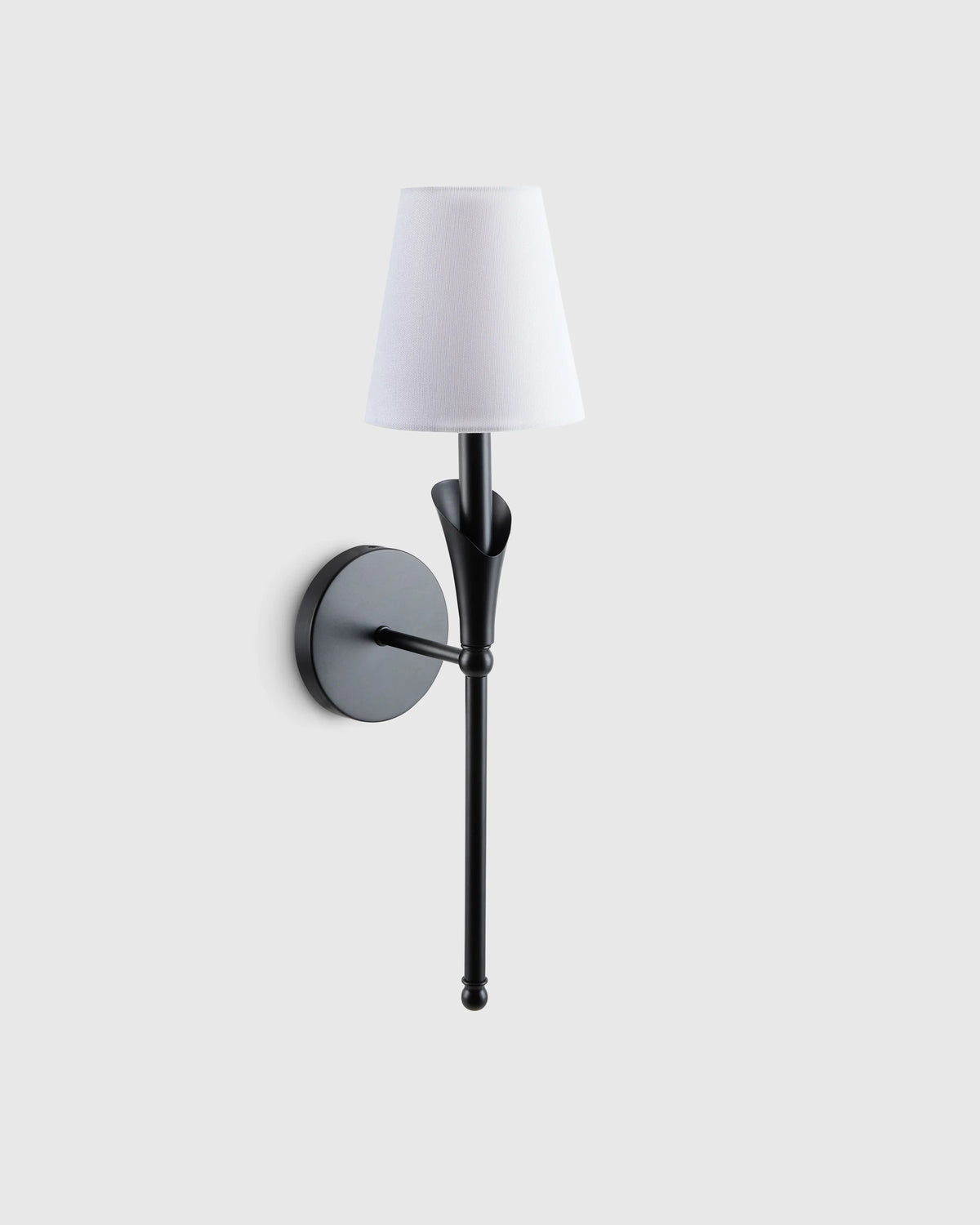 Flora Iron Sconce with Linen Shade - One Size / Brass