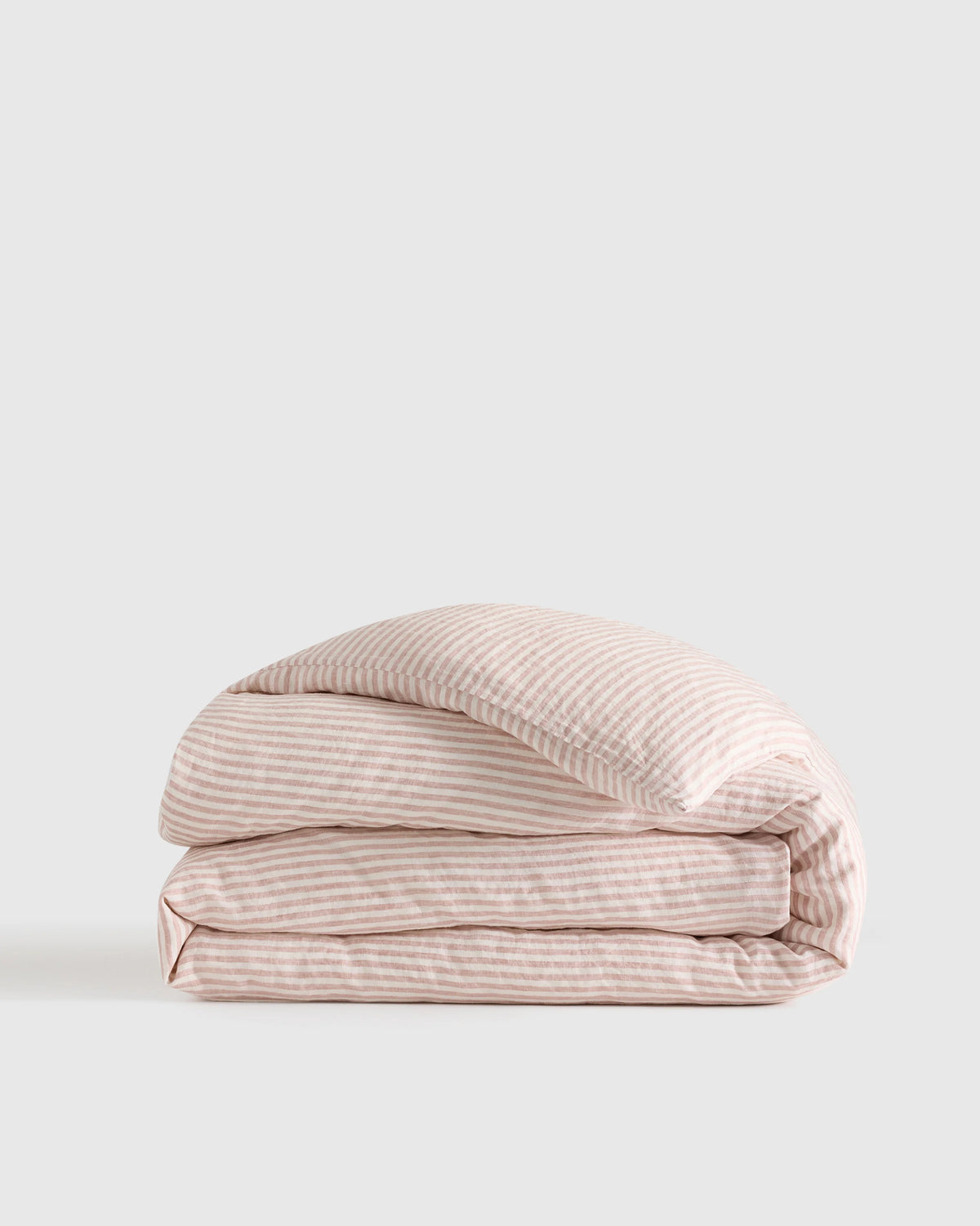 European Linen Stripe Duvet Cover - Twin / Terracotta/White Stripe
