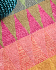 Rainbow Geo Hand-Tufted Rug - 3'6" x 5'6" / Red Multi