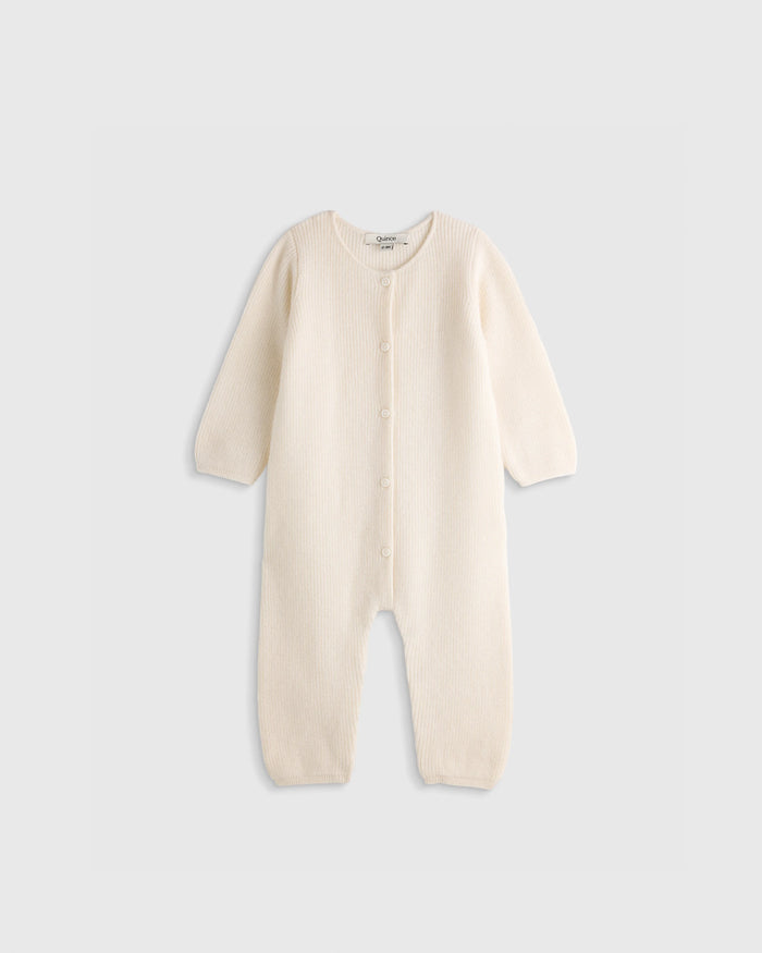 Washable Cashmere Romper - 0-3M / Ivory