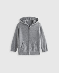 Washable Cashmere Full Zip Hoodie - 2T / True Navy