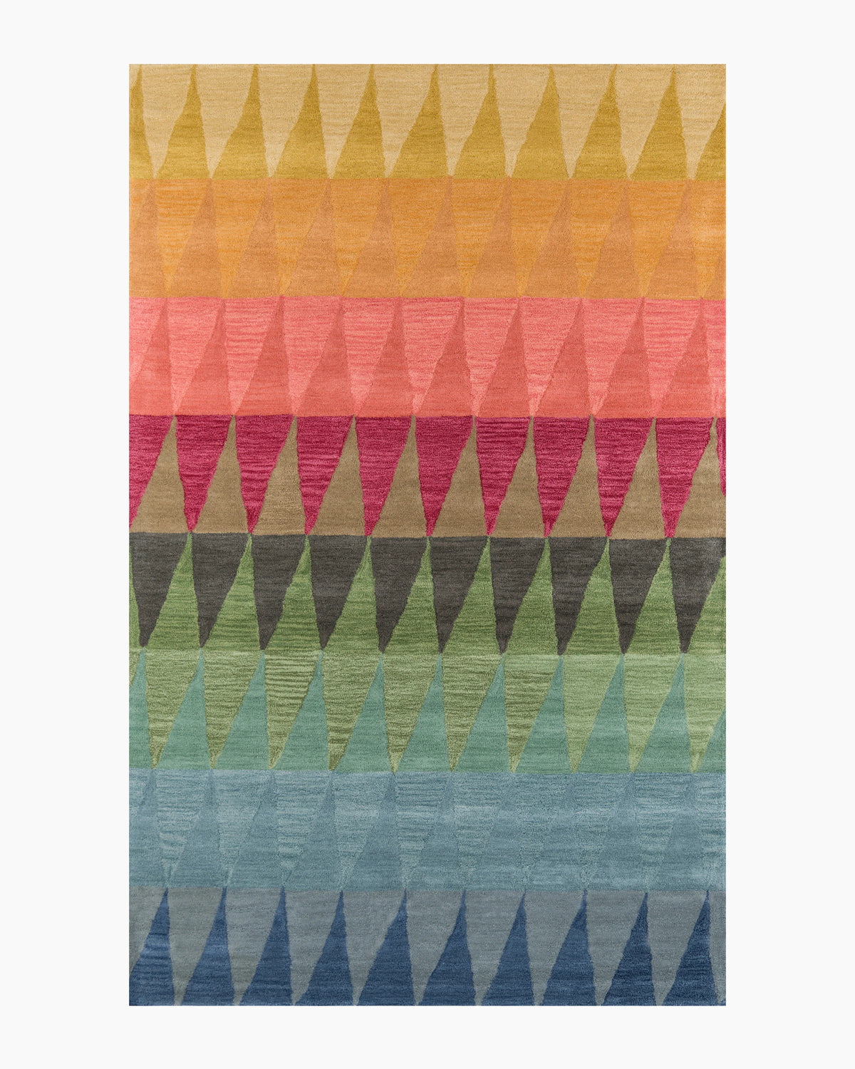 Rainbow Geo Hand-Tufted Rug - 3'6" x 5'6" / Red Multi