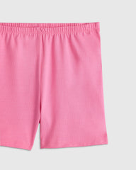 Organic Cotton Cartwheel Shorts - 6 / Soft Rose