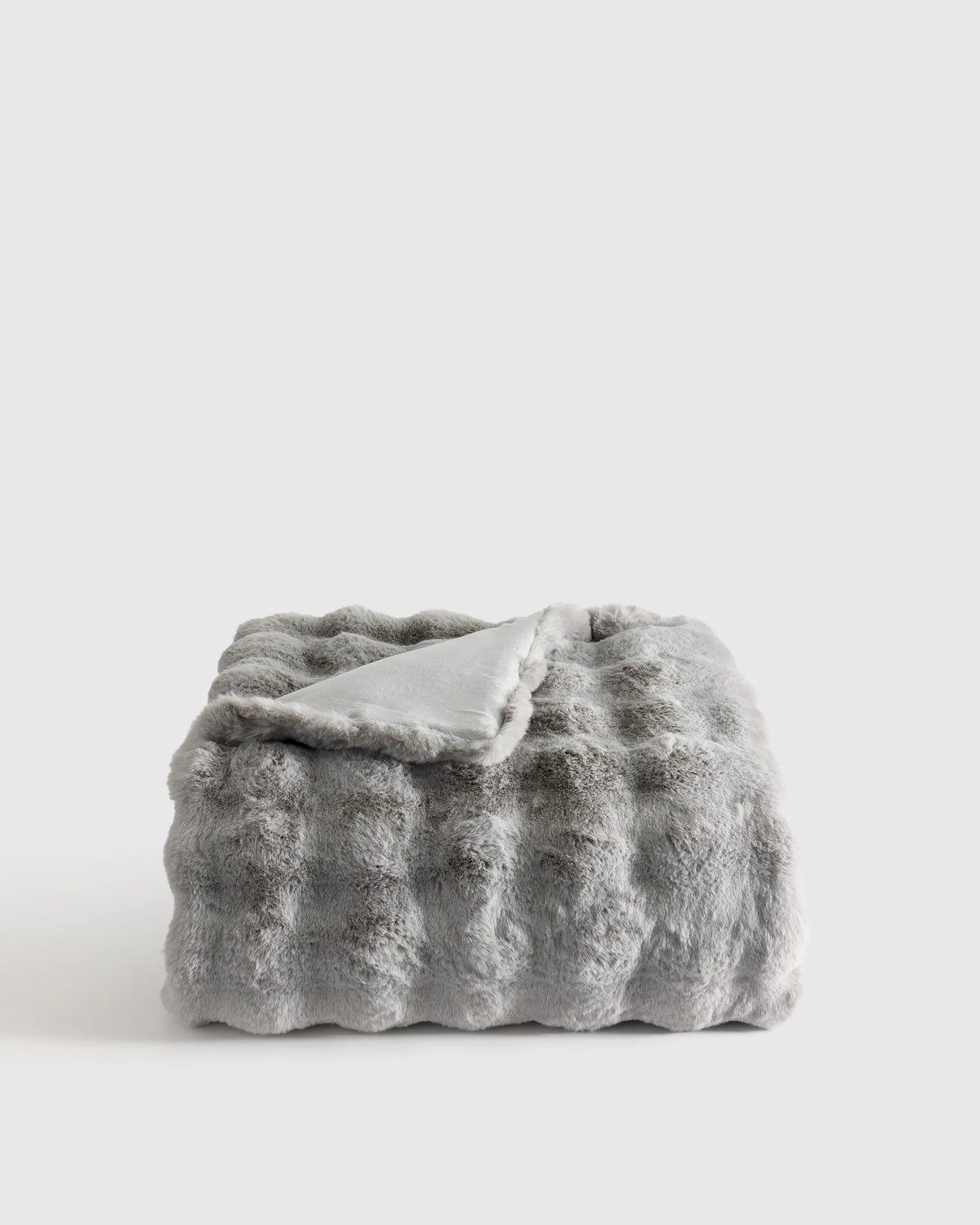 Ruched Faux Fur Throw - 50x60 / Glacier