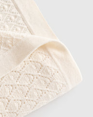Mongolian Cashmere Pointelle Baby Blanket - One Size / Ivory