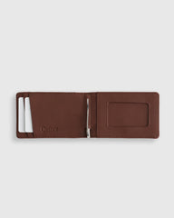 Italian Leather Money-Clip Wallet - One Size / Chocolate Brown