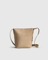 Italian Suede Bucket Crossbody - One Size / Sand