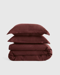 European Linen Double Flange Duvet Cover Set - Twin / Dusty Olive