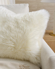 Natural Sheepskin Accent Pillow Cover - 20x20 / Ivory