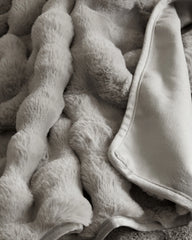 Ruched Faux Fur Throw - 50x60 / Glacier