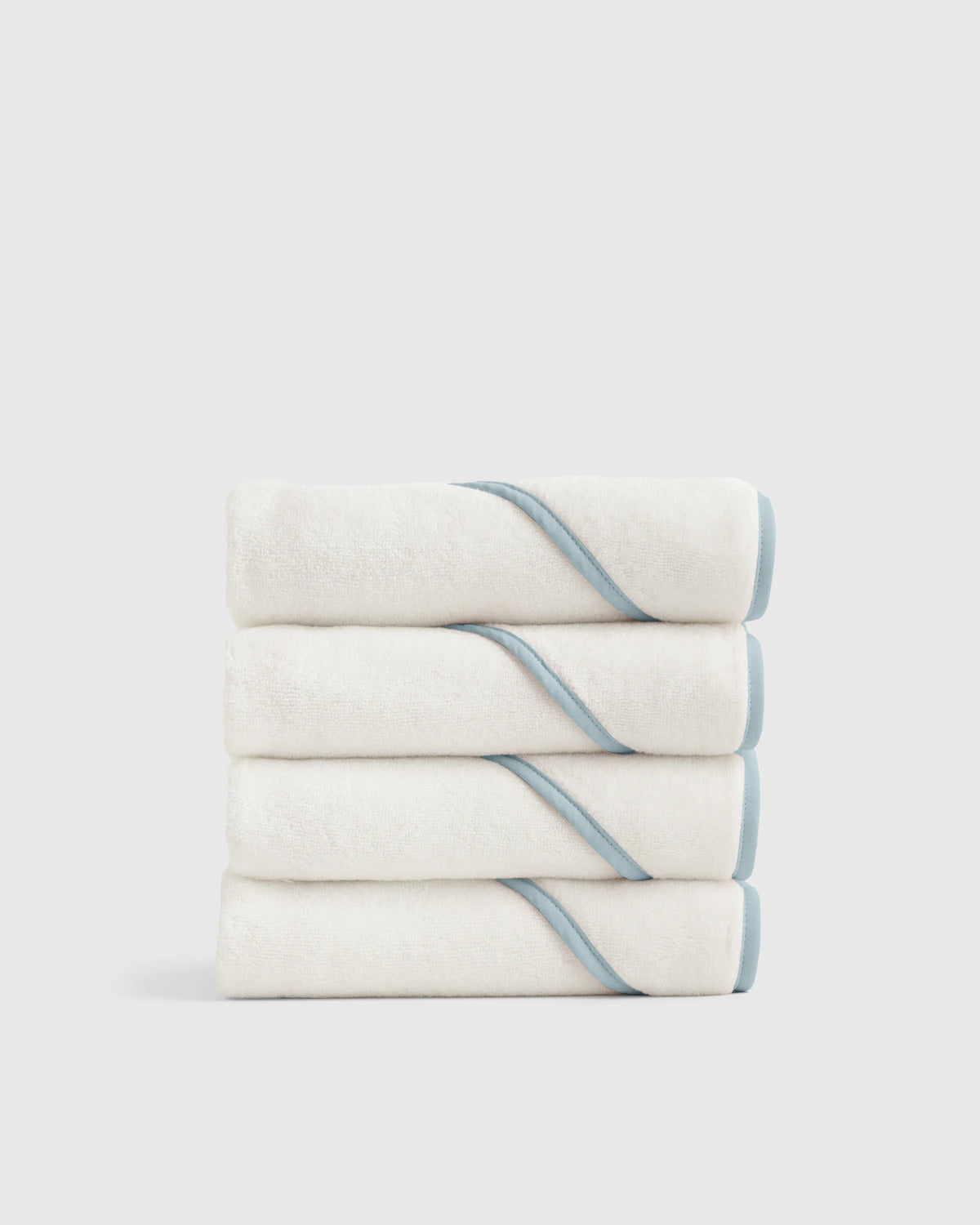 Organic Turkish Cotton Baby Hooded Towel Set 4-Pack - One Size / Light Blue