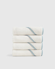 Organic Turkish Cotton Baby Hooded Towel Set 4-Pack - One Size / Light Blue