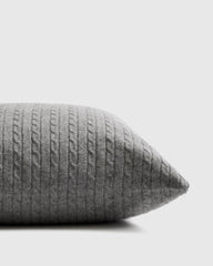 Cable Knit Cashmere Pillow Cover - 20x20 / Heather Grey
